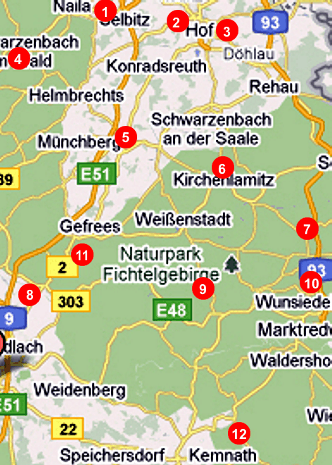Fichtelgebirge  Locations